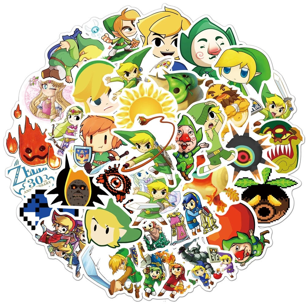 Zelda Link Pixel Vinyl Sticker 3.5 Tall - Includes Two Stickers