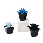 3 Small Artificial Plants With Black Pot