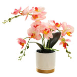 Artificial Light Pink Orchid Pot