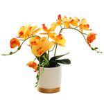 Artificial Orange Orchid Pot