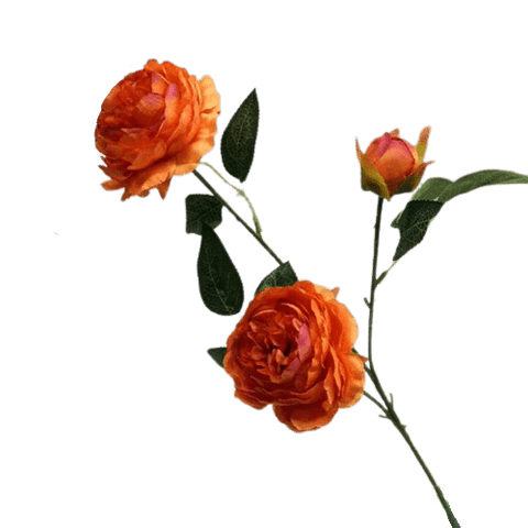 Artificial Orange Peony Branch