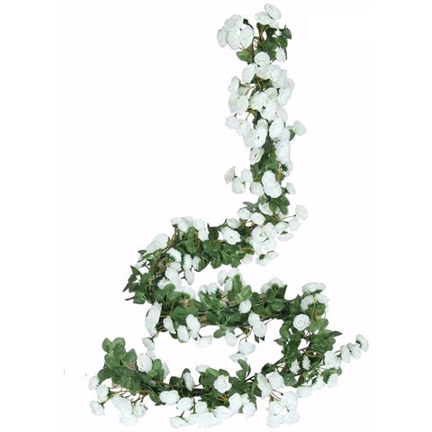 Artificial White Rose Garland