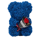 Artificial Dark Blue Rose Teddy Bear