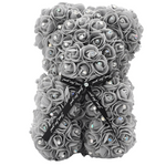 Artificial Grey Rose Teddy Bear