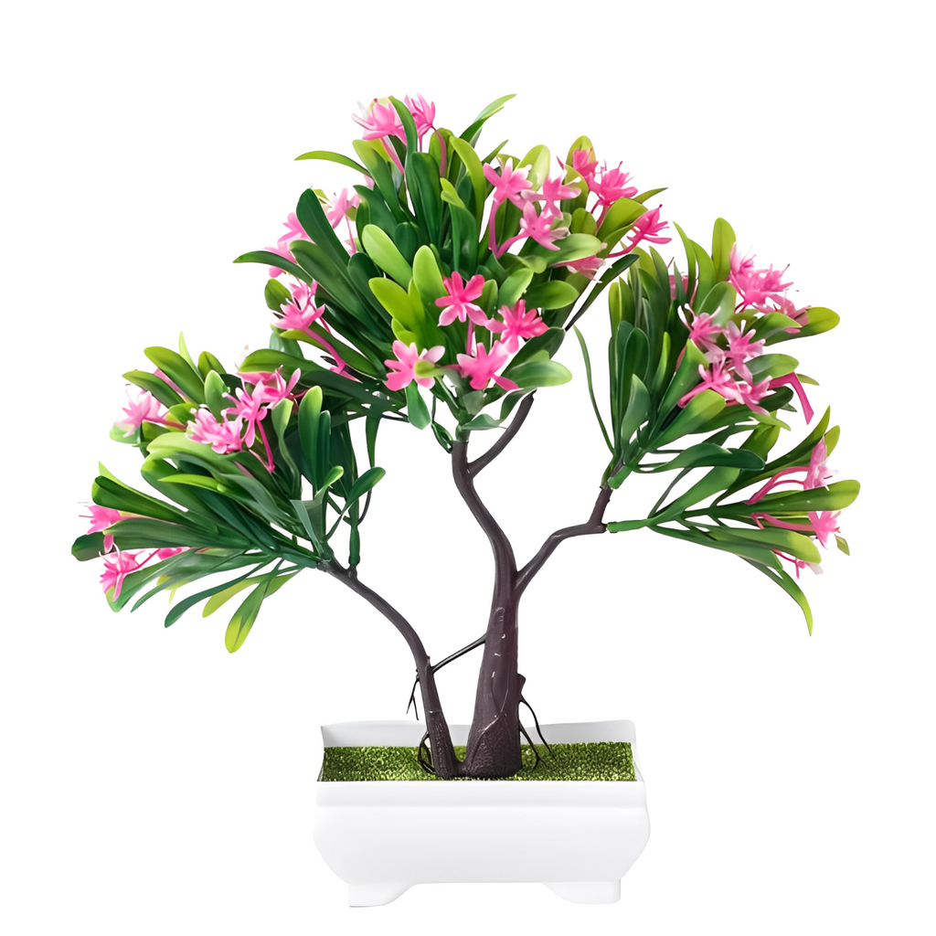 fake pink bonsai tree Primrue Pink 7.87'' H Faux Bonsai Plant for Dining Table Decor