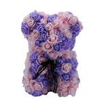 Artificial Purple And Pink Rose Teddy Bear