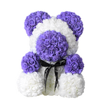 Artificial Purple And White Rose Teddy Bear