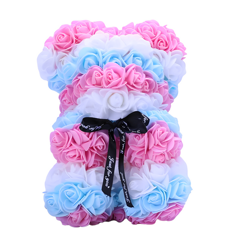 Artificial Tricolor Rose Teddy Bear