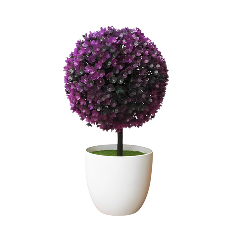 Artificial Violet Boxwood Pot