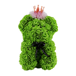 Crown Green Fake Rose Teddy Bear