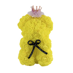 Crown Yellow Fake Rose Teddy Bear