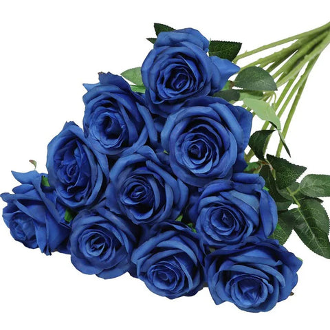 Artificial Dark Blue Roses Bouquet