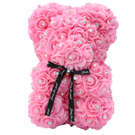 Faux Pink Rose Teddy Bear