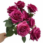 Artificial Fuchsia Roses Bouquet