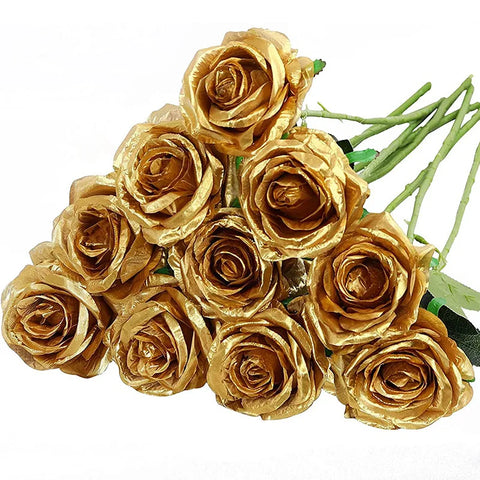 Artificial Gold Roses Bouquet