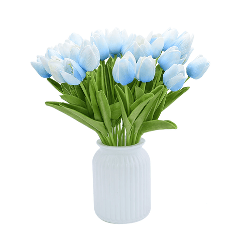 Artificial Light Blue Tulips Bouquet