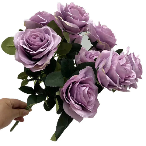 Artificial Light Violet Roses Bouquet