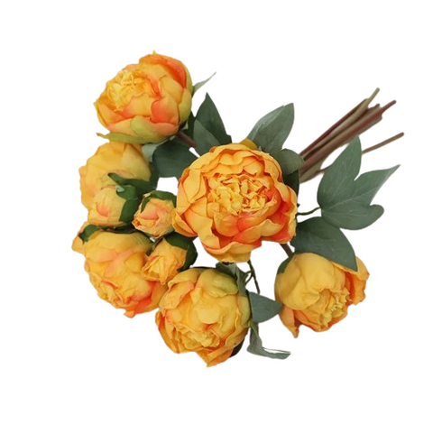 Artificial Orange Peony Bouquet