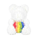 Rainbow Heart Rose Teddy Bear