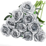 Artificial Silver Roses Bouquet