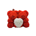 Two Fake Red Rose Teddy Bears