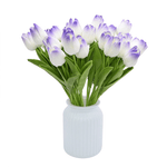 Artificial White And Violet Tulips Bouquet