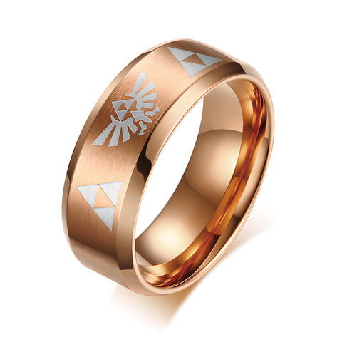 Pink Gold Triforce Ring
