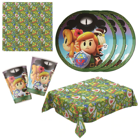 Party Tableware for Zelda, 20Plate 20Napkins and Tablecovers 70 * 42inch for Zelde Birthday Party Decorate Supplies